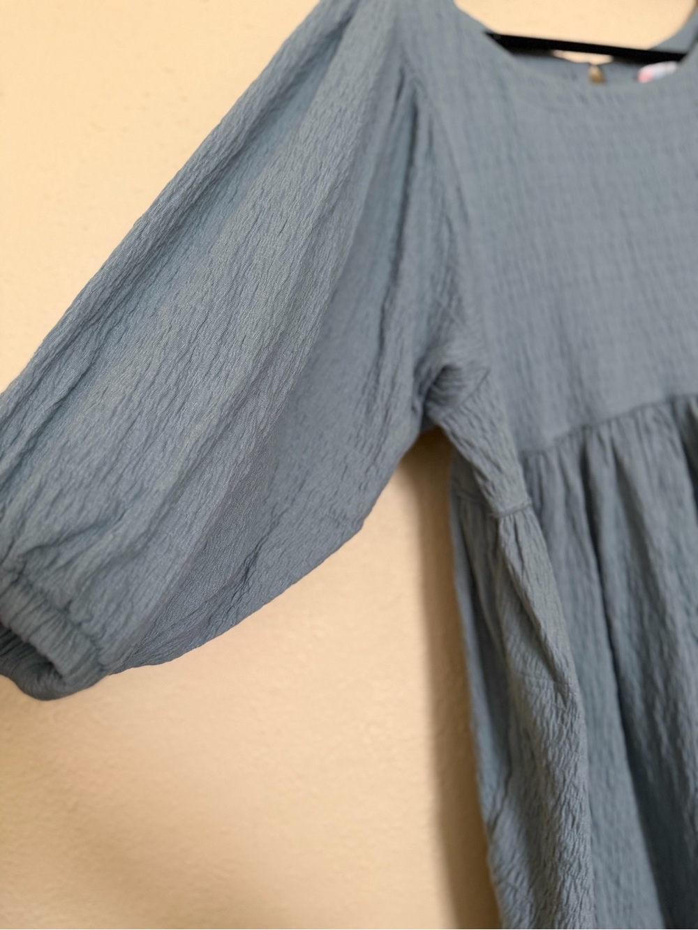 FP Beach x Free People | Get Obsessed Babydoll Dress in Dusty Blue - Size Large - Picture 3 of 5